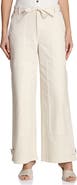 Avec Les Filles Tie Waist Patchwork Wide Leg Pants