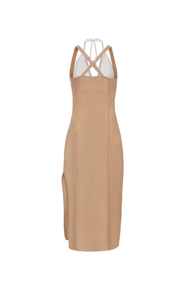 Haveli Kavya Halter Midi Dress, Alternate, color, Beige