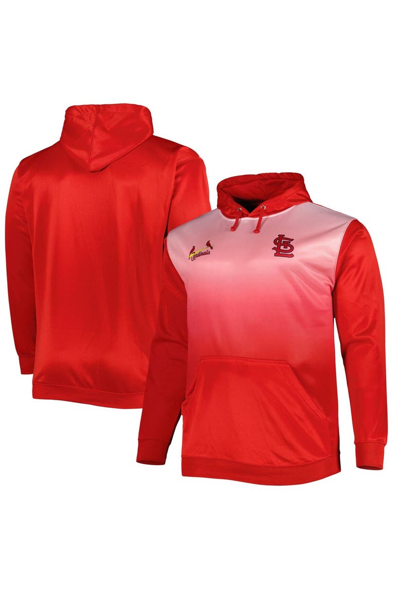 Men's Red St. Louis Cardinals Fade Sublimated Fleece Pullover Hoodie, Main, color, Red