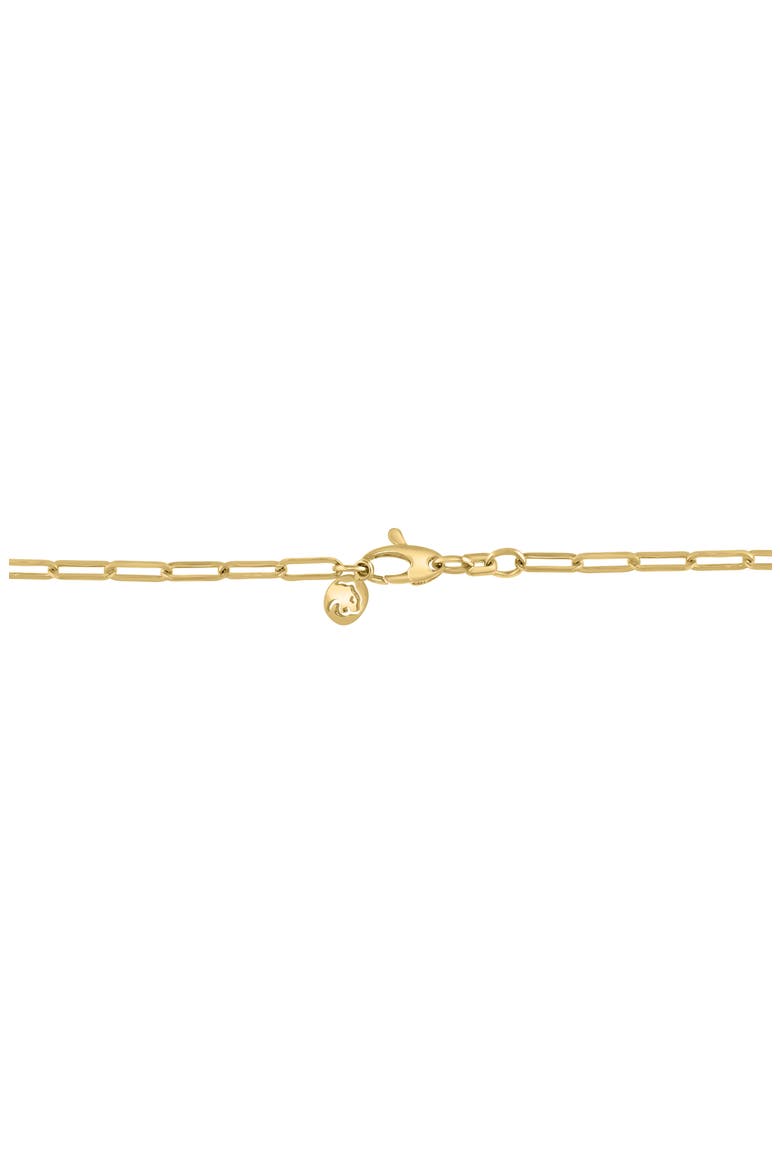 14k Gold Plated Diamond Evil Eye Paper Clip Necklace, Alternate, color, GOLD