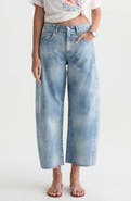 AG Hattie Raw Hem High Waist Crop Barrel Leg Jeans