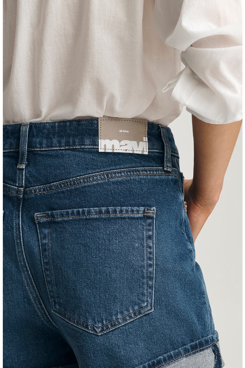 Heidi High Waist Cuffed Relaxed Denim Shorts, Alternate, color, MID BRUSHED CLASSIC