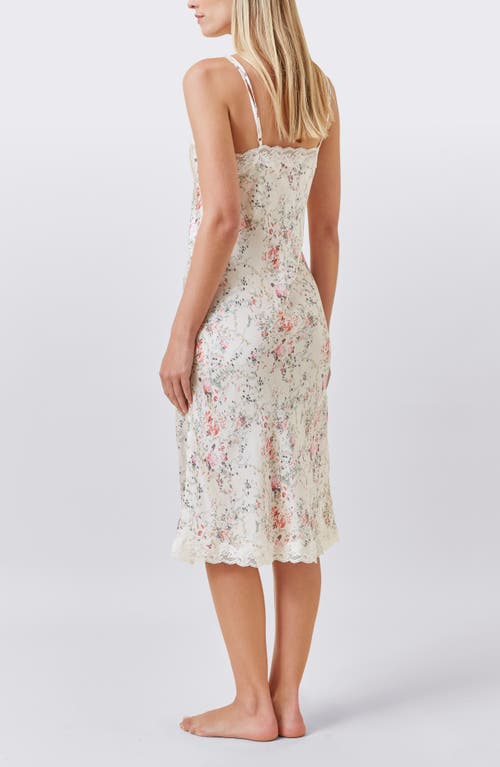Papinelle Yolly Floral Satin Slip Nightgown In Multi