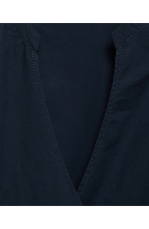 Mango Long Sleeve Cotton Wrap Minidress In Blue