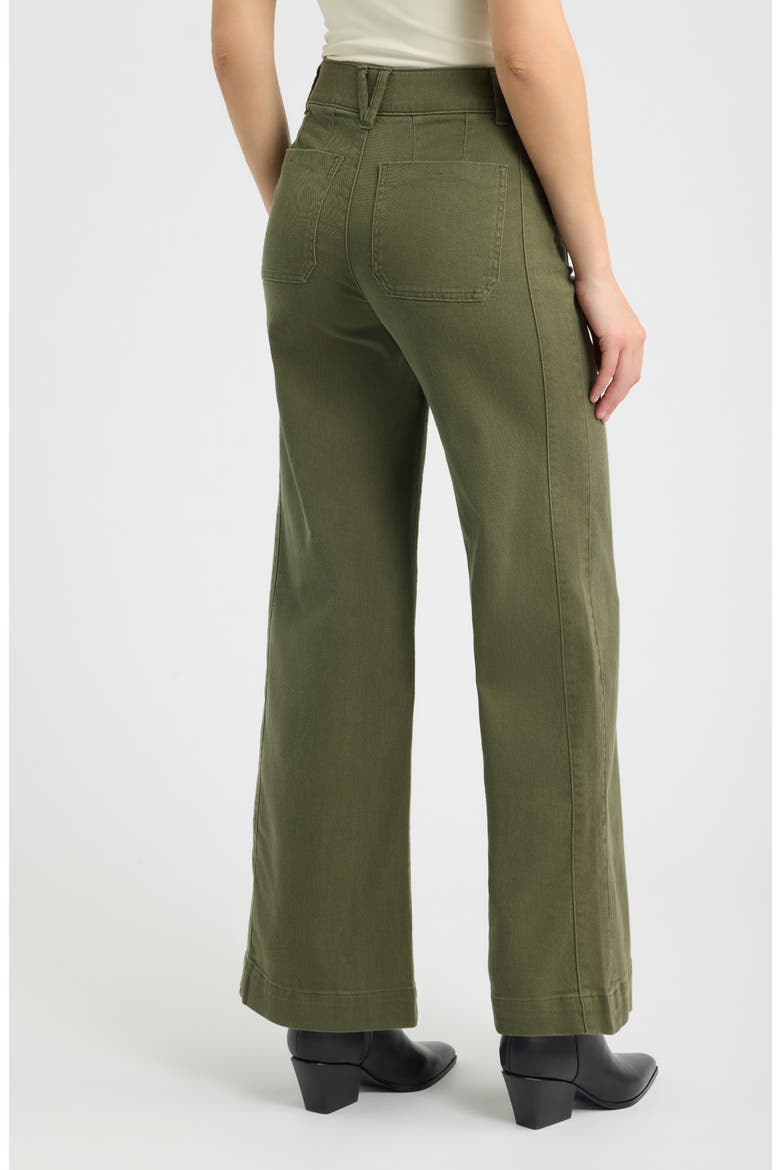 Emma Patch Pocket High Waist Wide Leg Pants, Alternate, color, FOREST MOSS