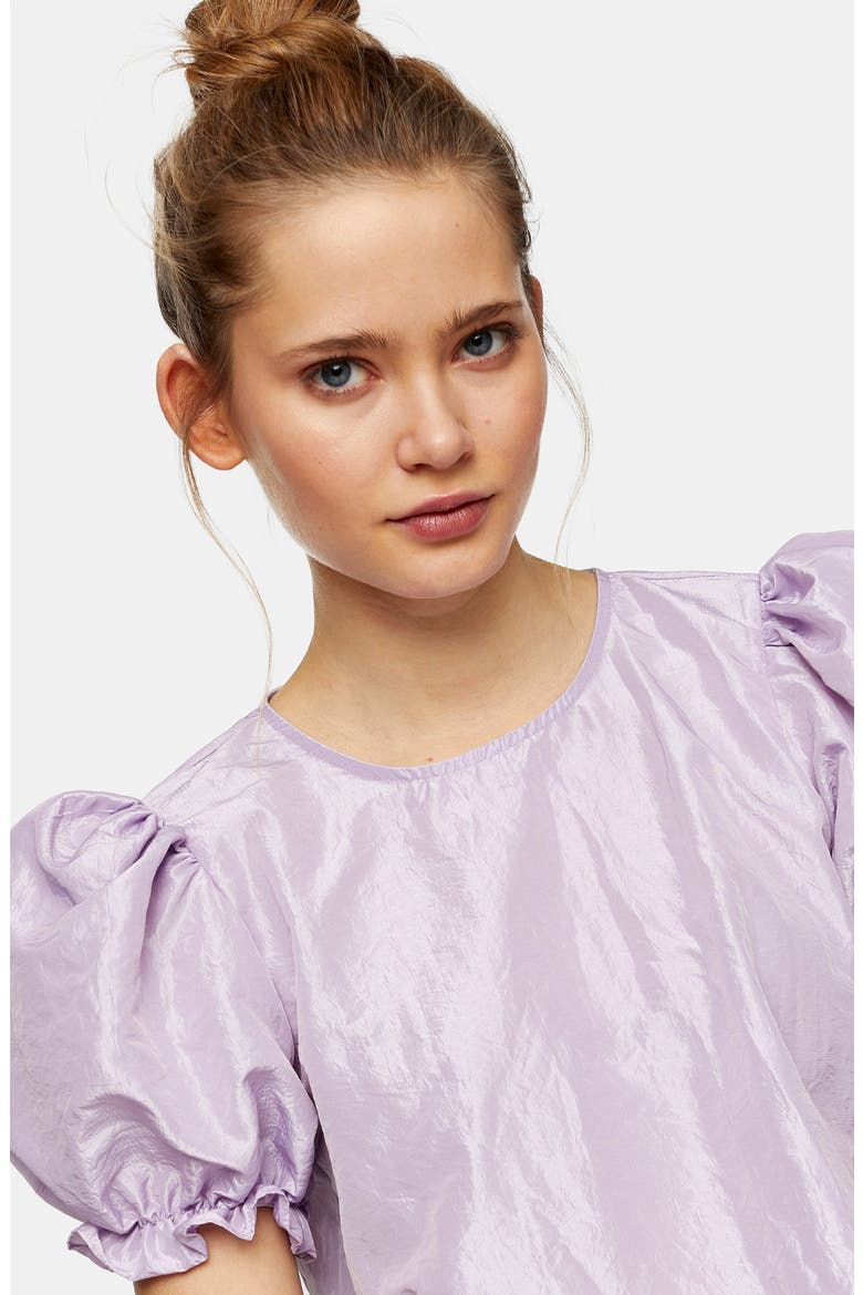 Bow Back Taffeta Blouse, Alternate, color, LILAC