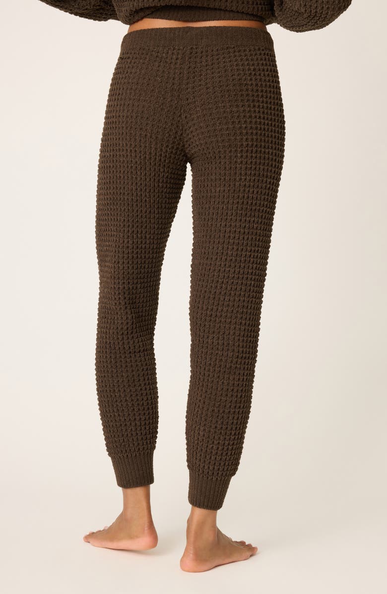 PJ Salvage Chenille Waffle Knit Lounge Pants, Alternate, color, Chocolate