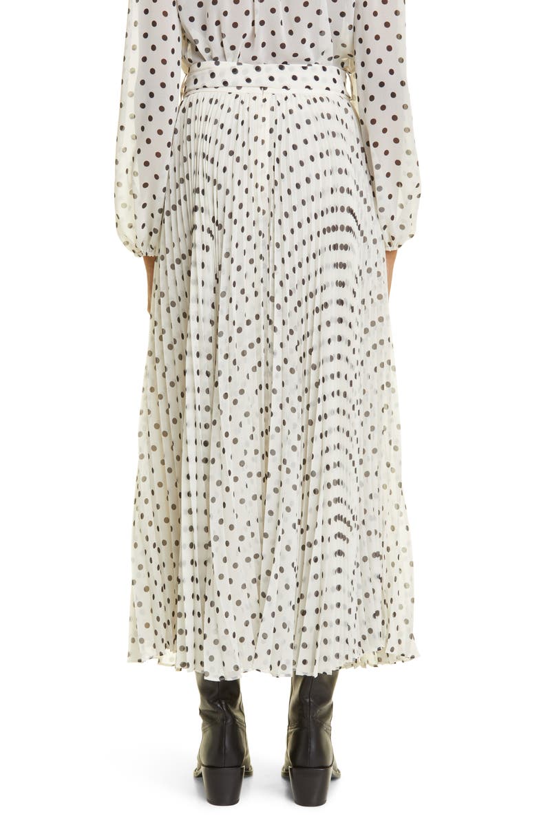Zimmermann Polka Dot Sunray Pleated Skirt, Alternate, color,