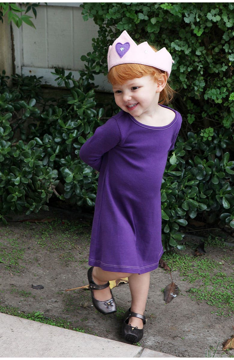 CITY THREADS Girl's Soft 100% Cotton Baby Rib Long Sleeve Dress, Alternate, color, Black