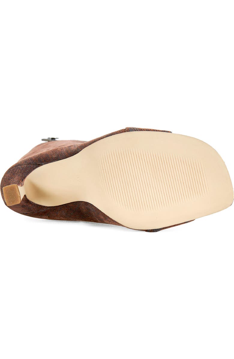 AZALEA WANG Kazuki Denim Knee High Boots, Alternate, color, Orange