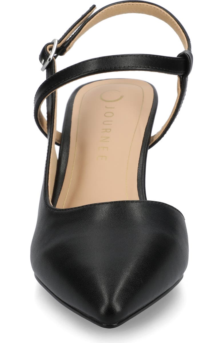 Journee Collection Scipio Pointed Toe Pump - Extra Wide Width Available, Alternate, color, Black
