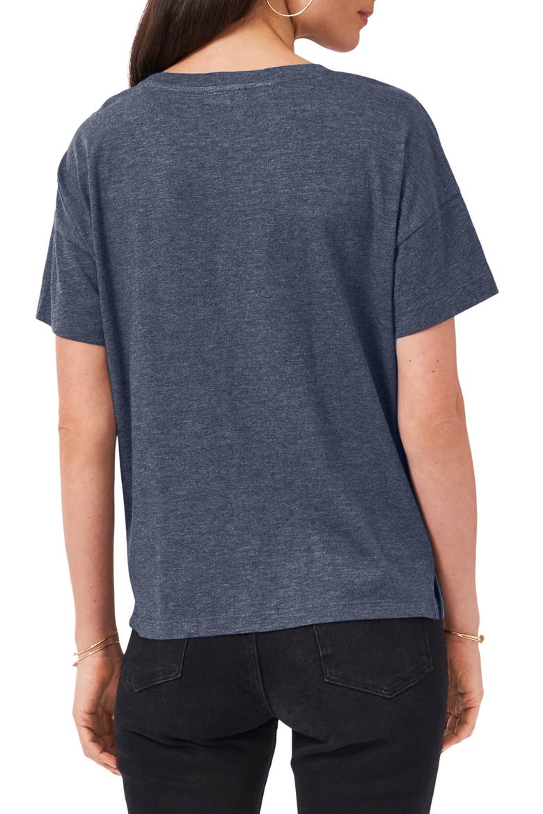 Studded Cotton Blend T-Shirt, Alternate, color, CAVIAR HEATHER