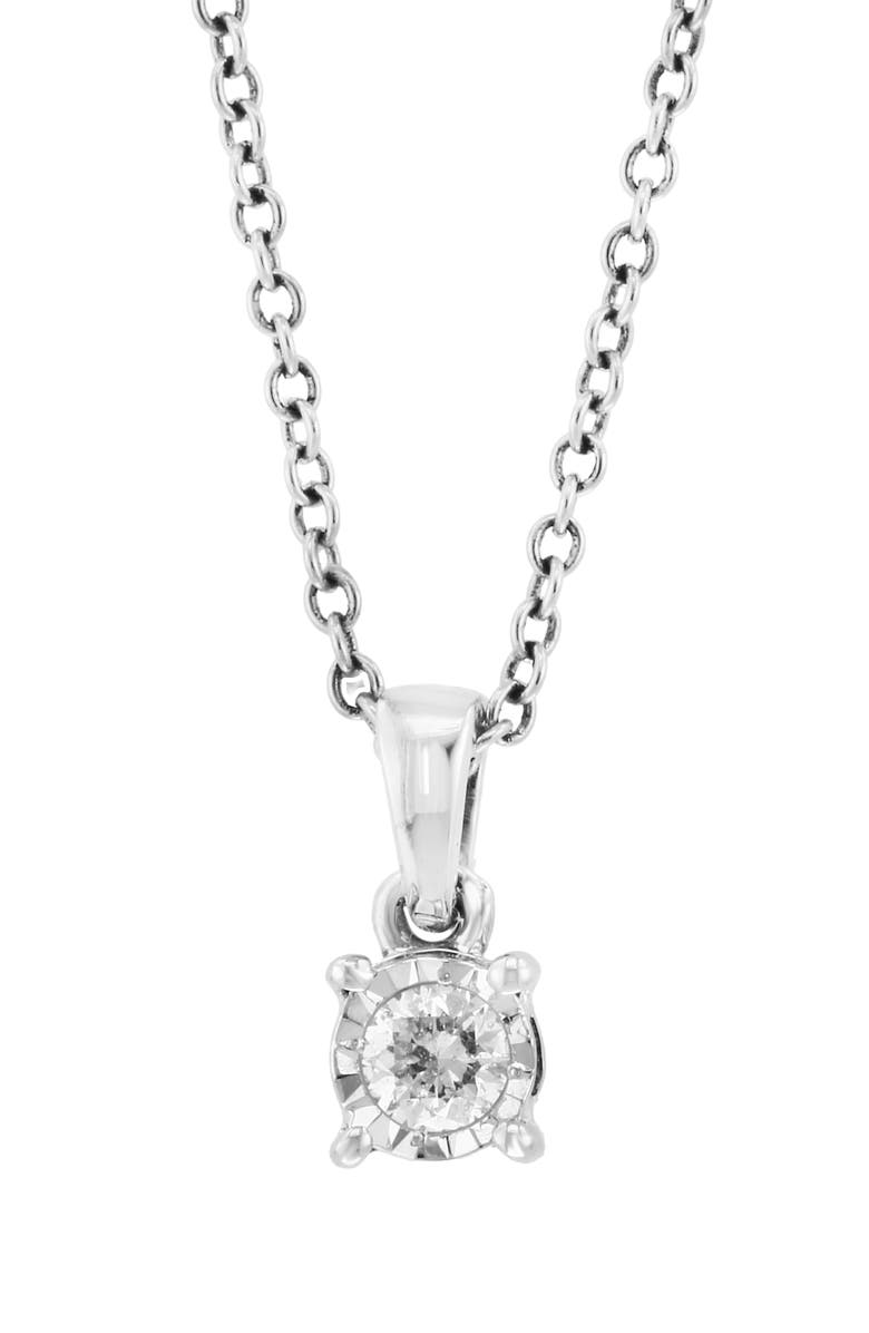 EFFY Sterling Silver Round Diamond Pendant Necklace, Alternate, color, Silver