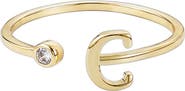 Adornia CZ & Initial Open Band Ring