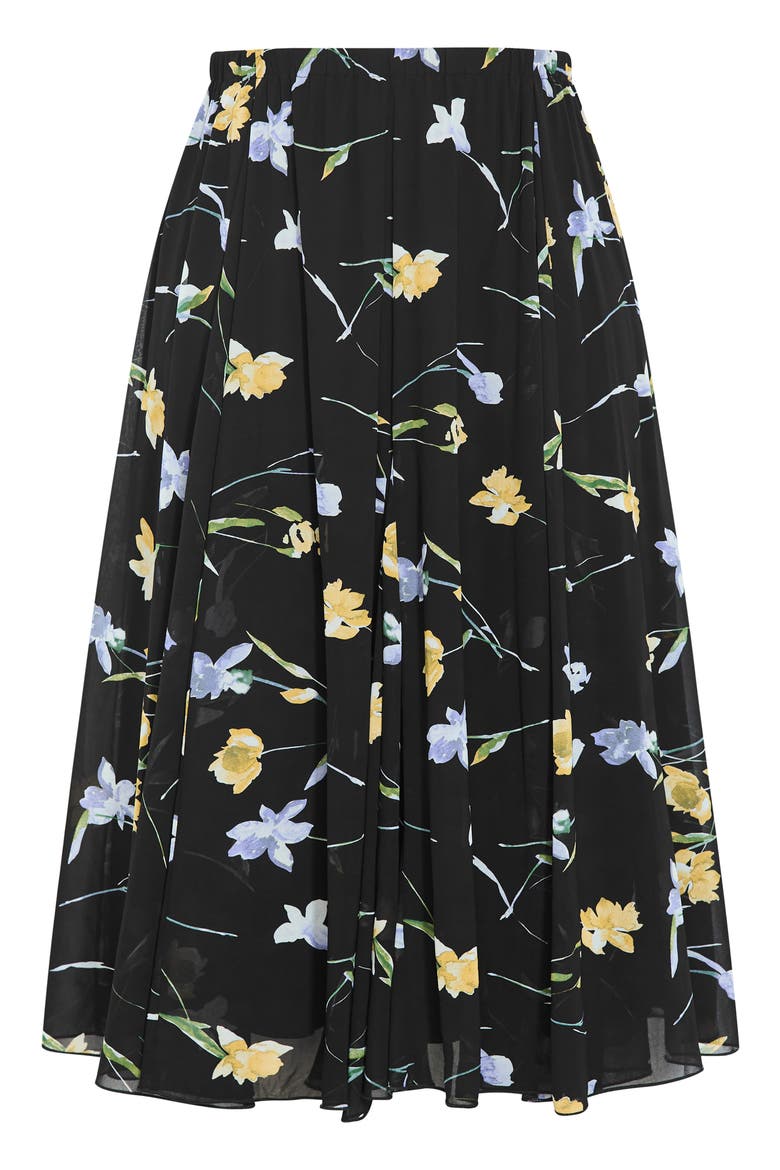 Serene Floral Print A-Line Skirt, Main, color, MIDNIGHT PETALS