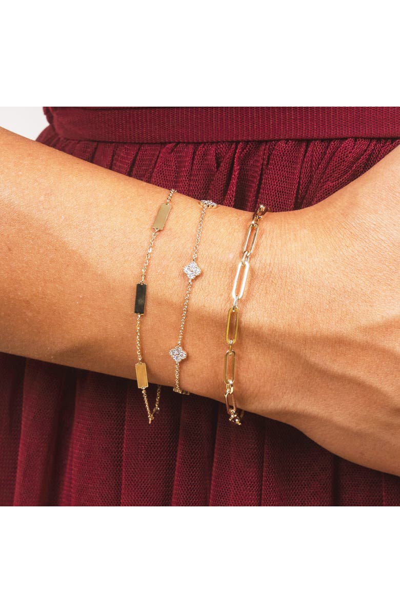 The Lovery Fine Jewelry Gold Bar Chain Bracelet, Alternate, color, Gold