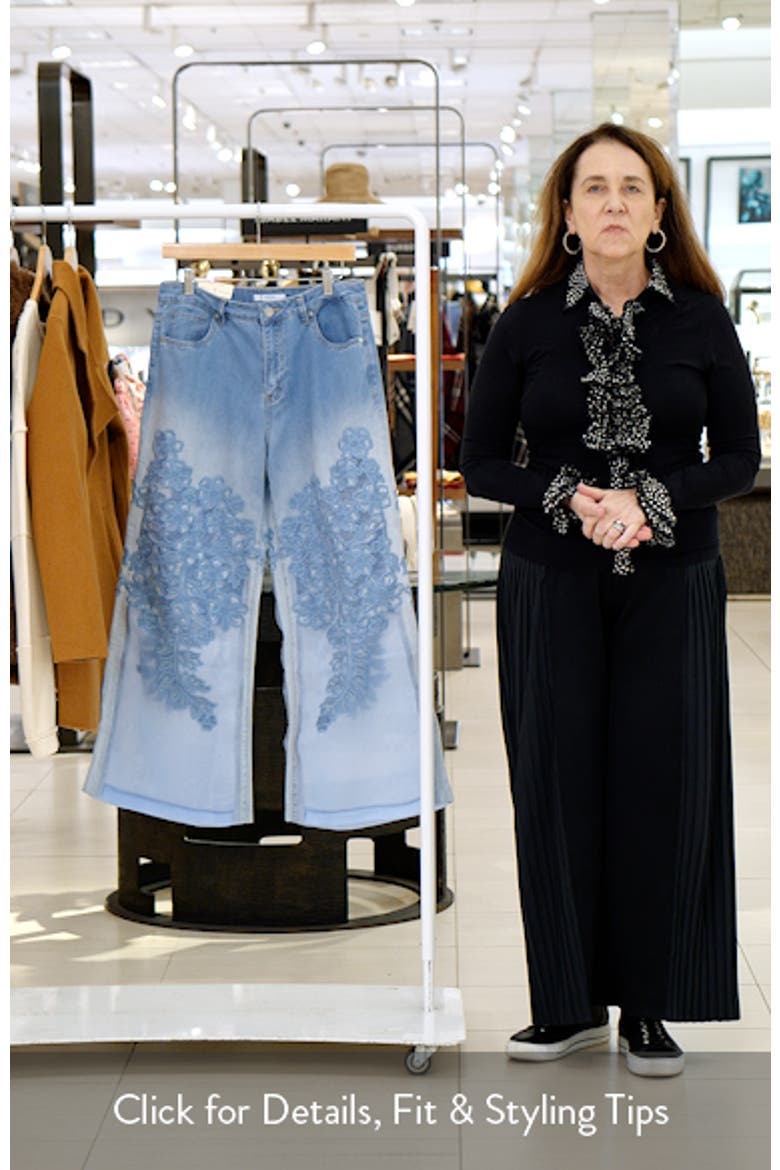 Embroidered High Waist Wide Leg Jeans video