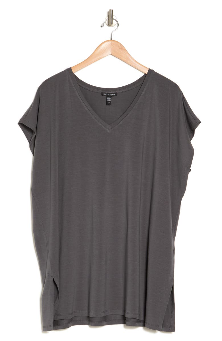 Eileen Fisher V-Neck Tencel<sup>®</sup> Lyocell T-Shirt, Alternate, color,