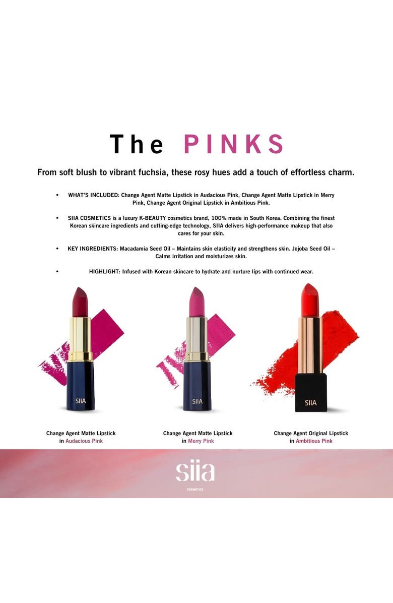 Siia Cosmetics 3-Pc. The Pinks Set, Alternate, color, Pink