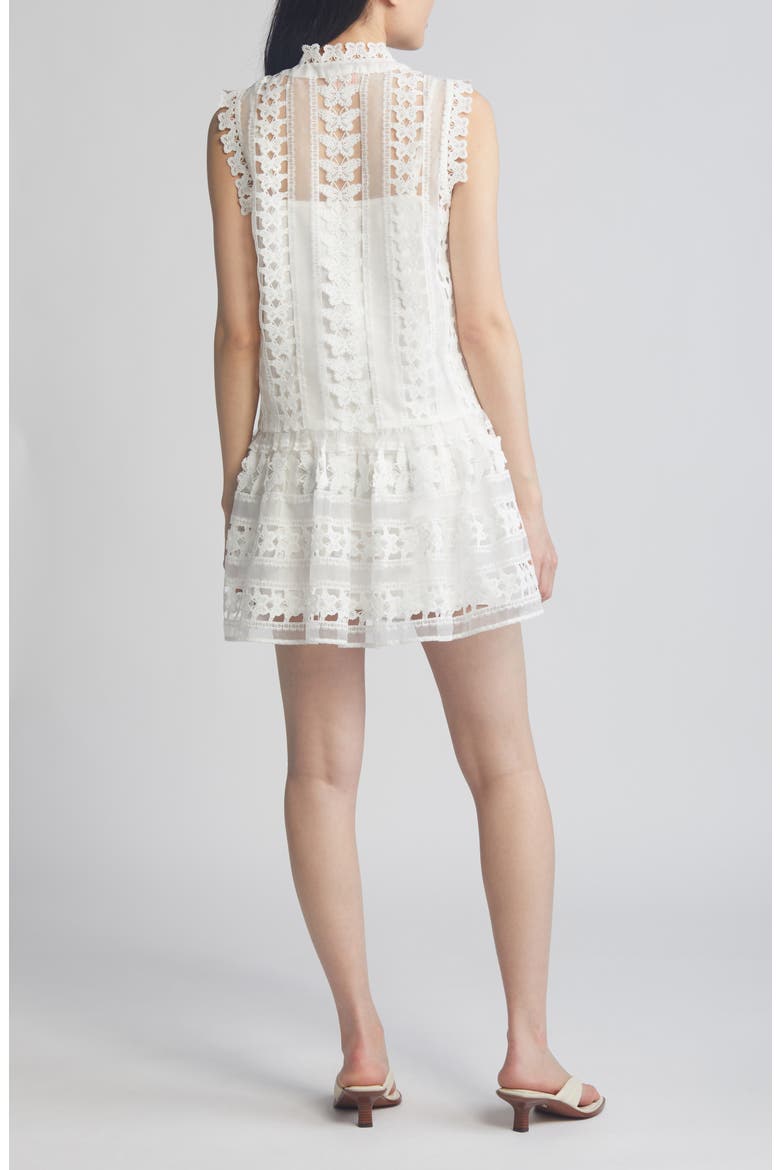 Cara Butterfly Lace Shift Dress, Alternate, color, WHITE