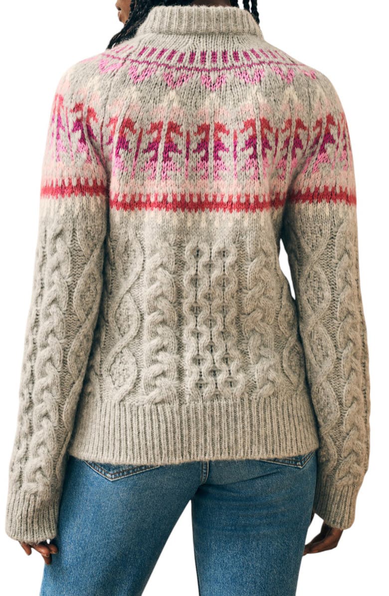 Faherty Native Knitter Frost Fair Isle Alpaca Blend Sweater, Alternate, color, 