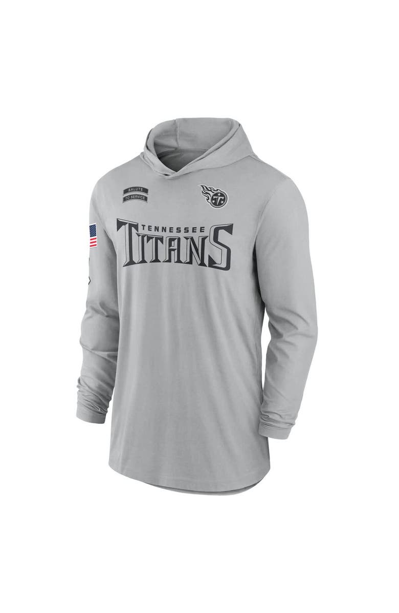 Nike Men's Nike Gray Tennessee Titans 2024 Salute to Service Lightweight Performance Long Sleeve Hooded T-Shirt, Alternate, color, Gray