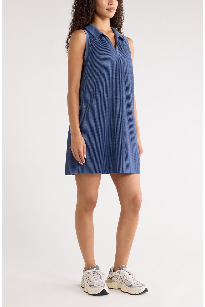 Pleated Mesh Dress, Alternate, color, BLUE VINTAGE