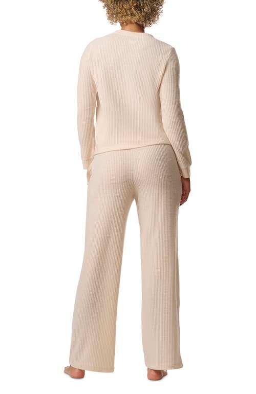Splendid Thermal Knit Pajamas In Pink Tint