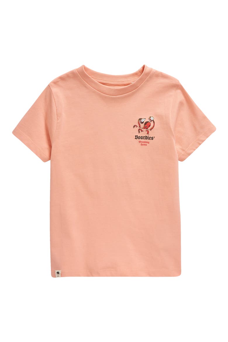 Kids' Wreaking Havoc Organic Cotton Graphic T-Shirt, Main, color, PEACH