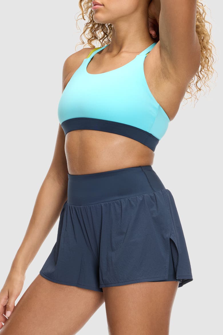 Endurance Light Strappy Fashion Bra, Main, color, AQUA SKY