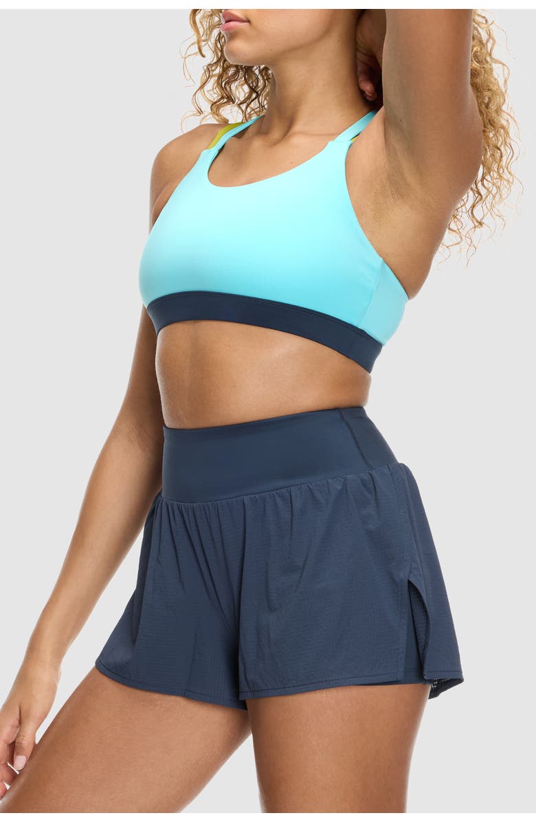 Peloton Endurance Light Strappy Fashion Bra, Main, color, Aqua Sky