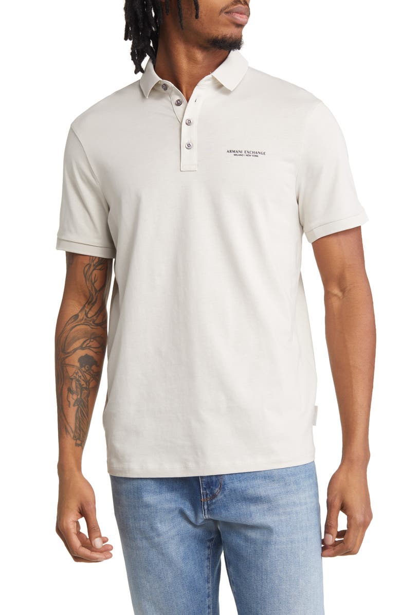 Armani Exchange Milano/New York Logo Polo, Main, color, 