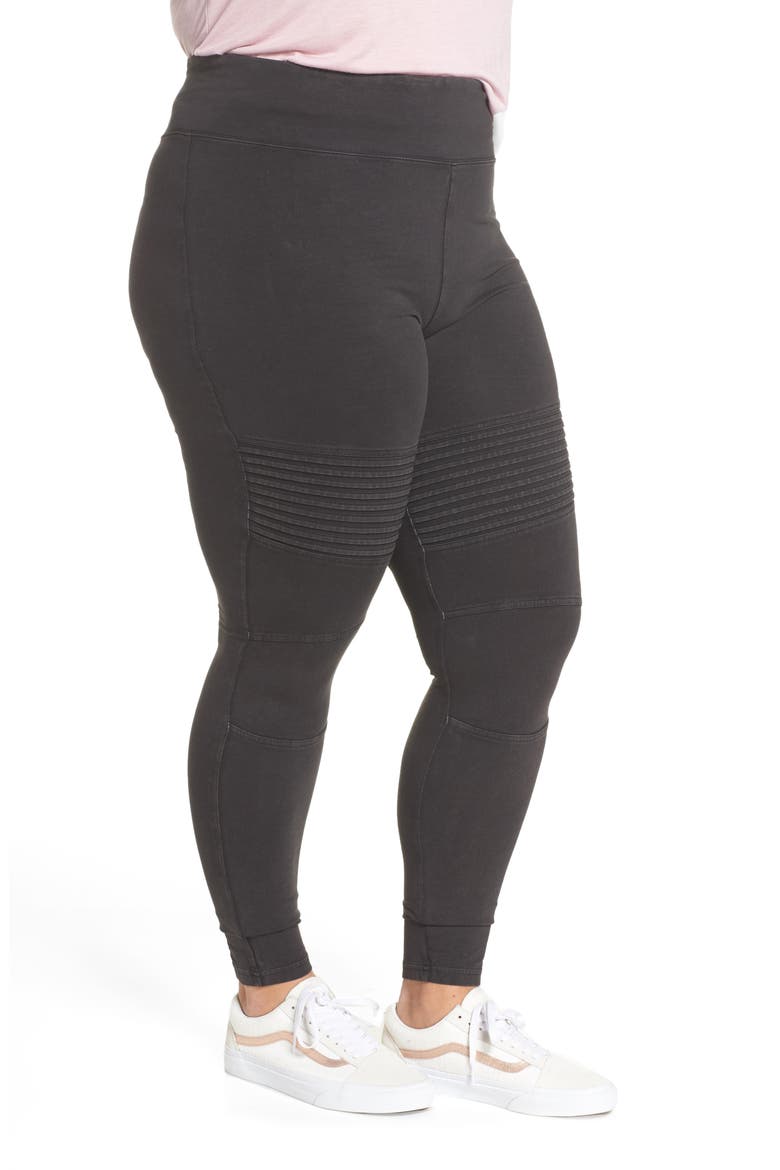 Washed Moto Leggings, Alternate, color, BLACK