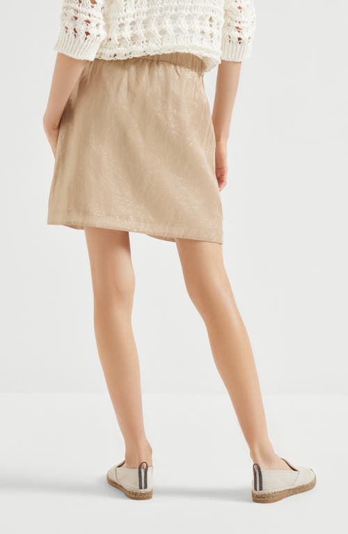 Brunello Cucinelli Knot-detail Mini Skirt In Gold