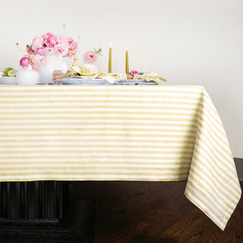 Linen Tablecloth for Spring and Easter - Amalfi Stripe, 60 x 108