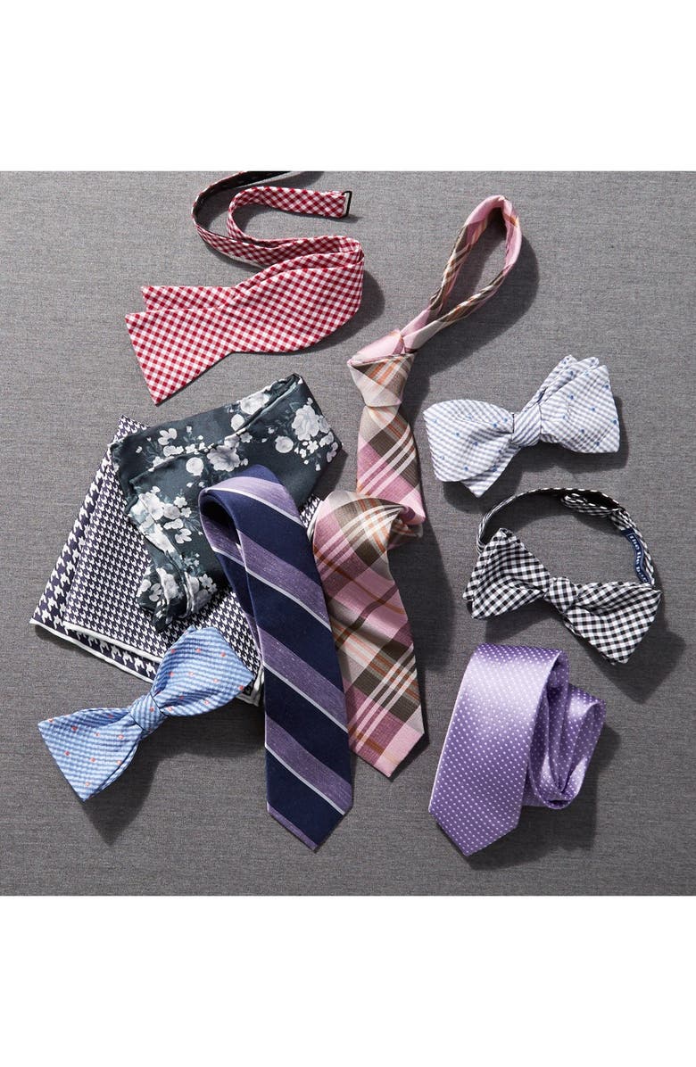 The Tie Bar Crystal Wave Silk & Linen Plaid Tie, Alternate, color,