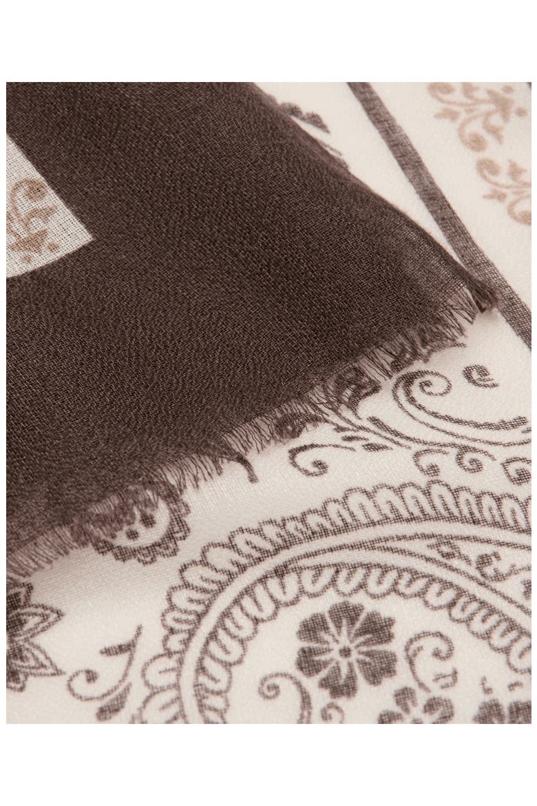 Paisley Print Scarf, Alternate, color, DARK BROWN