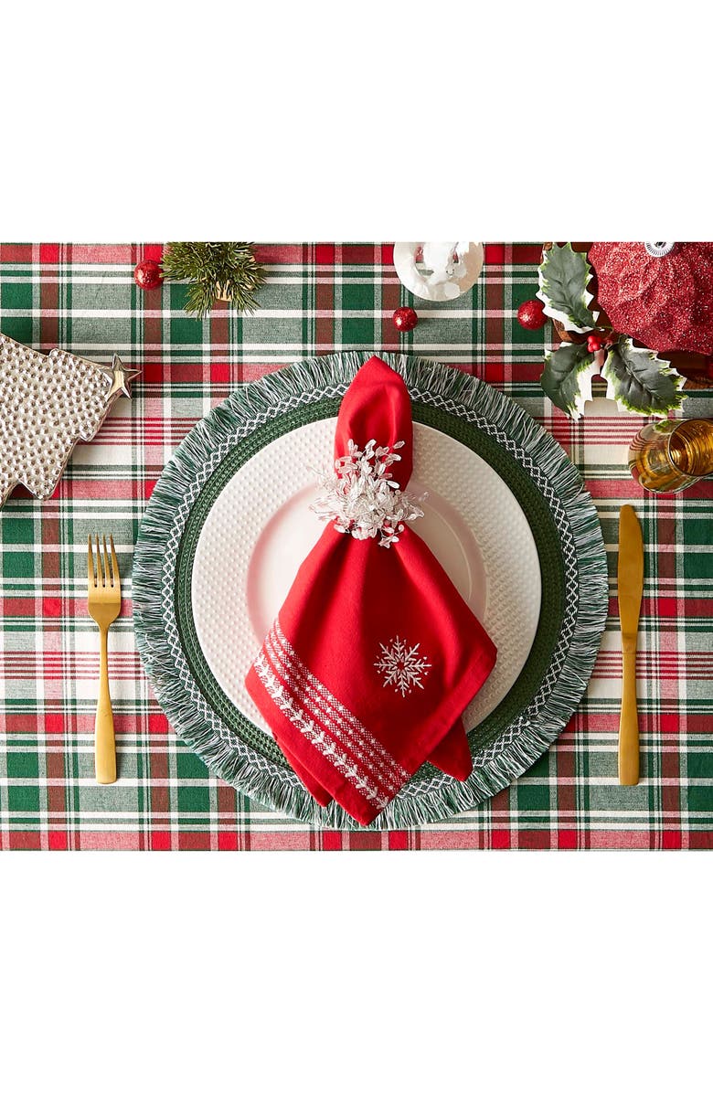 Design Imports Yuletide Plaid Round Tablecloth, Alternate, color, Yuletide Plaid