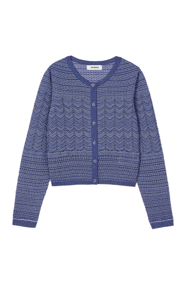 SANDRO Glitter knit cardigan, Alternate, color, 