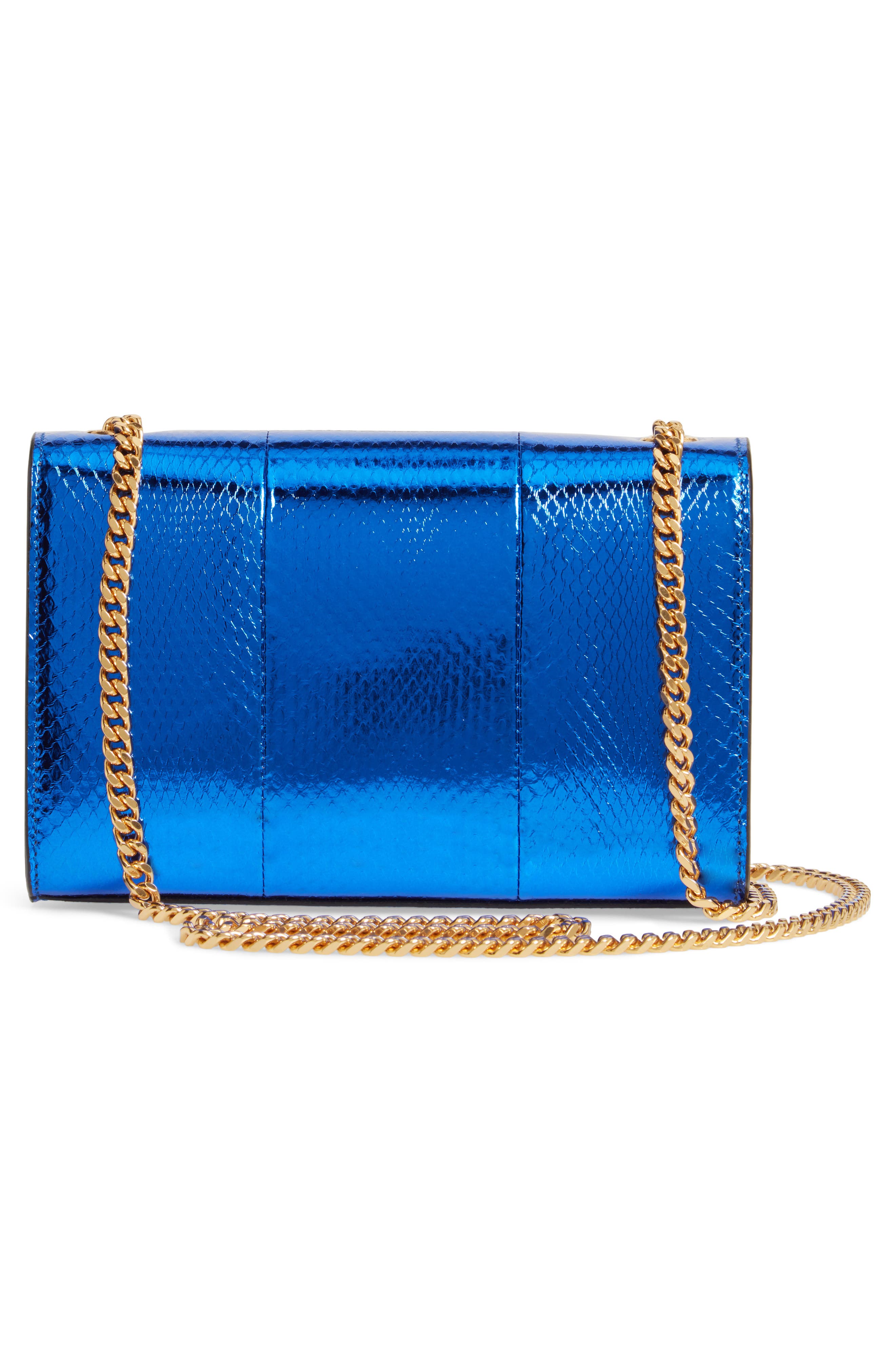 Saint Laurent Small Kate Snakeskin Chain Crossbody Bag, Alternate, color, 