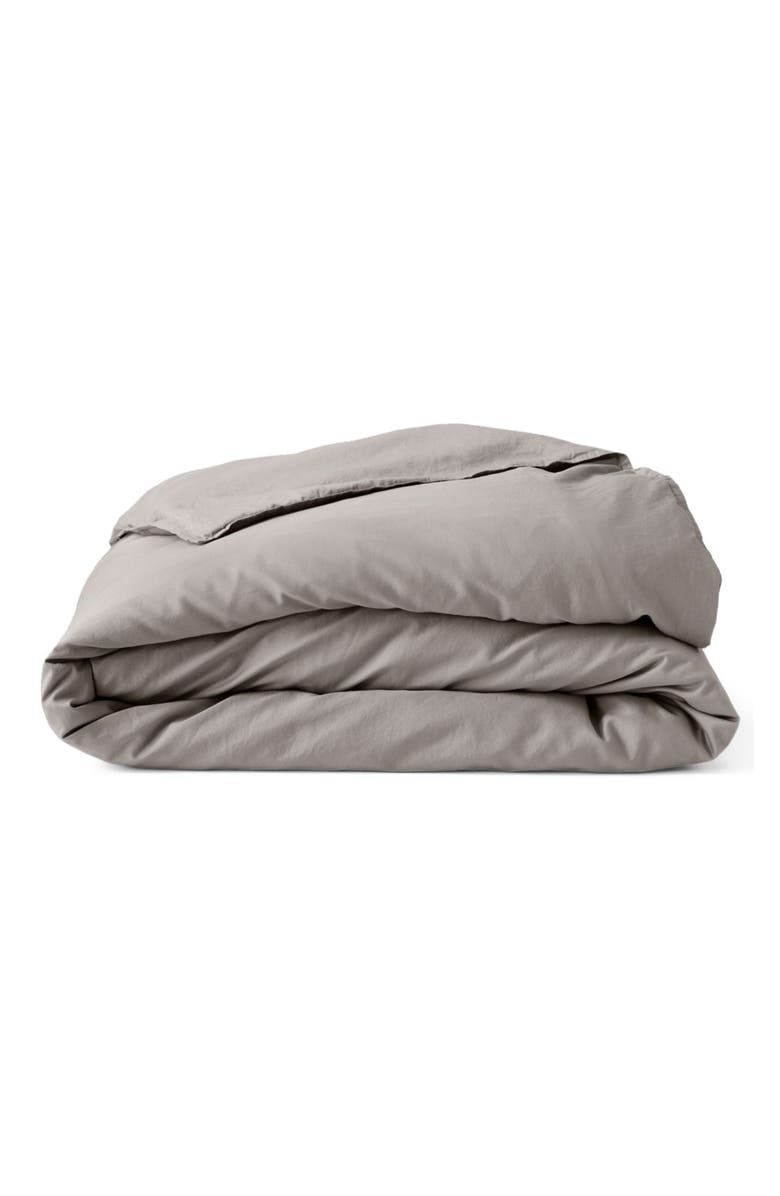 Pact Organic Room Service Sateen Duvet Cover, Main, color, Dove Grey