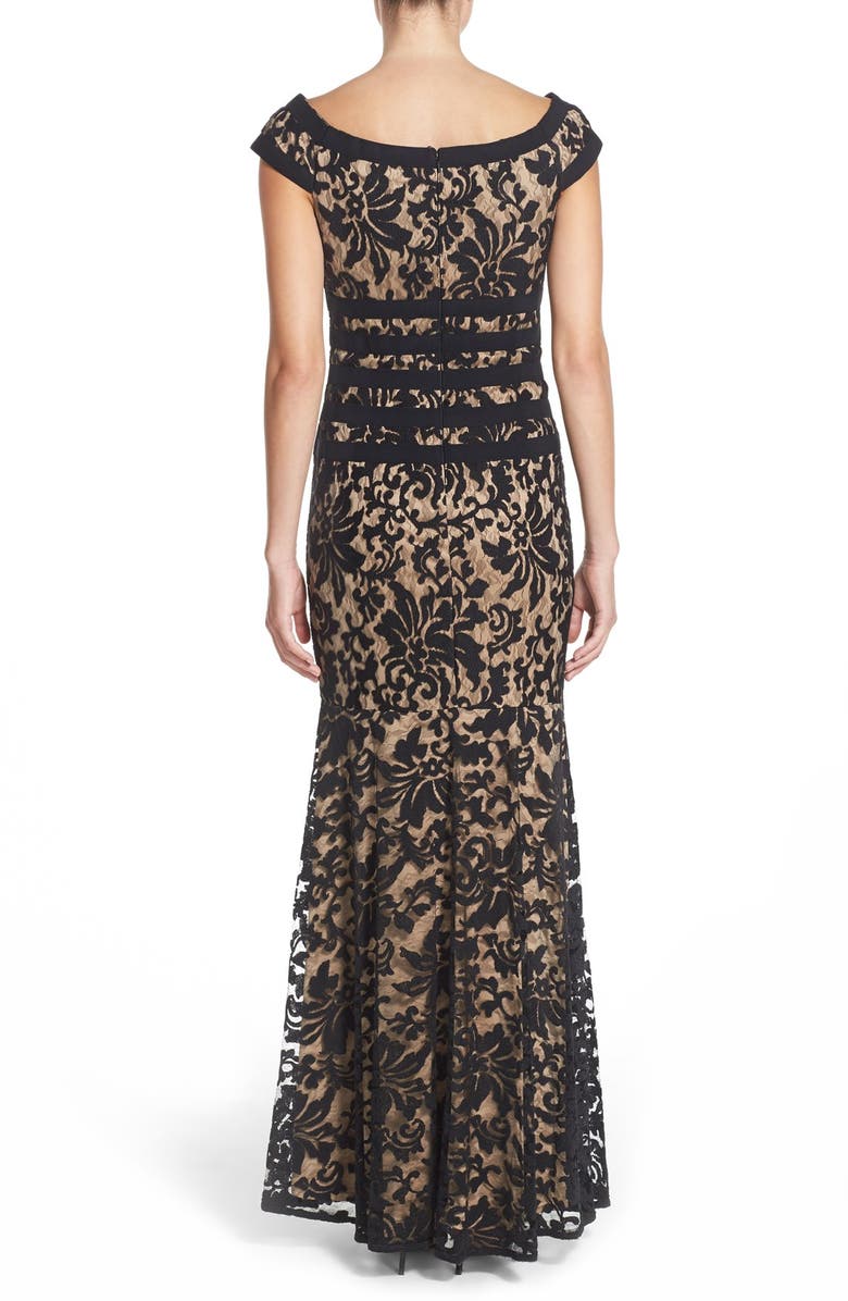 Tadashi Shoji Textured Lace Mermaid Gown, Alternate, color,