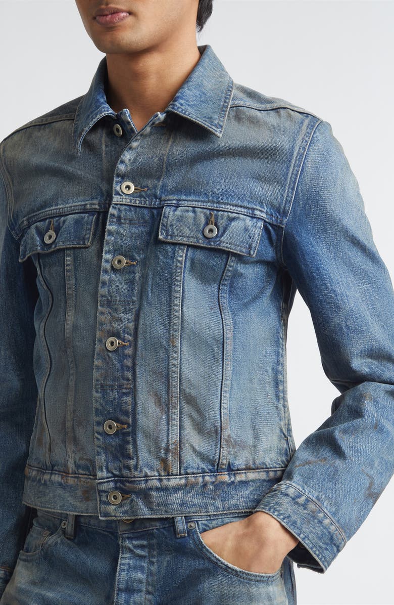 Rick Owens DRKSHDW Denim Trucker Jacket, Alternate, color, Vintage Wash