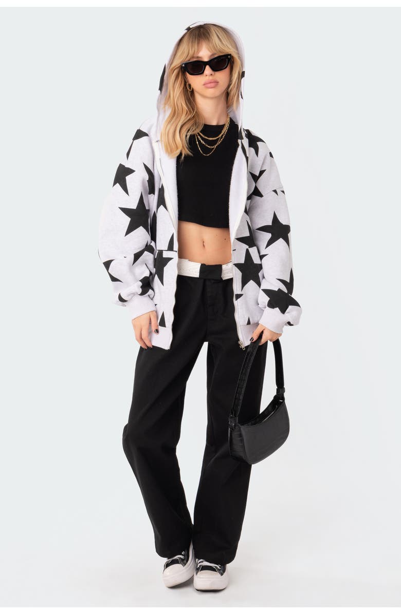 EDIKTED Star at Me Oversize Hoodie, Alternate, color, Grey