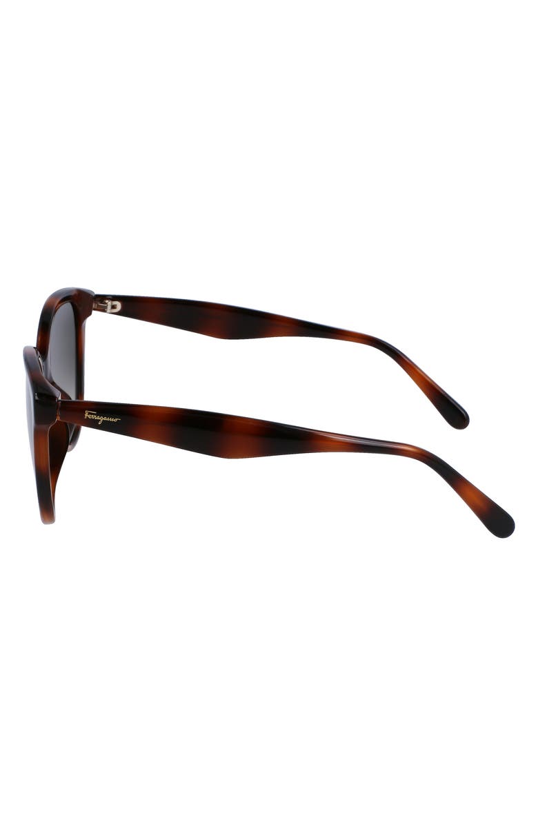 FERRAGAMO 54mm Cat Eye Sunglasses, Alternate, color, Tortoise