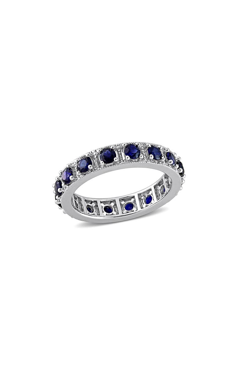 DELMAR Sterling Silver Created Blue Sapphire Ring, Main, color, Blue