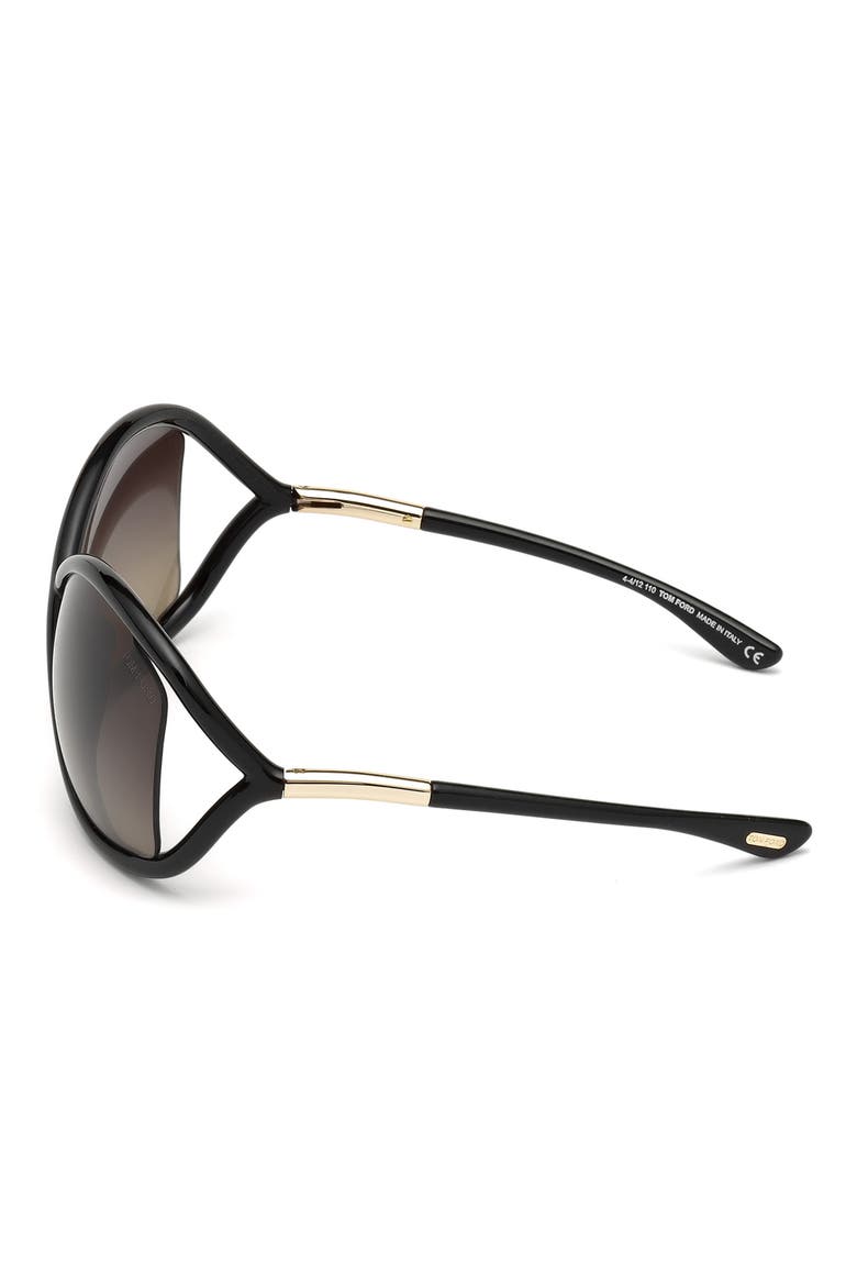 Whitney 64mm Oversize Polarized Sunglasses, Alternate, color, SHINY BLACK
