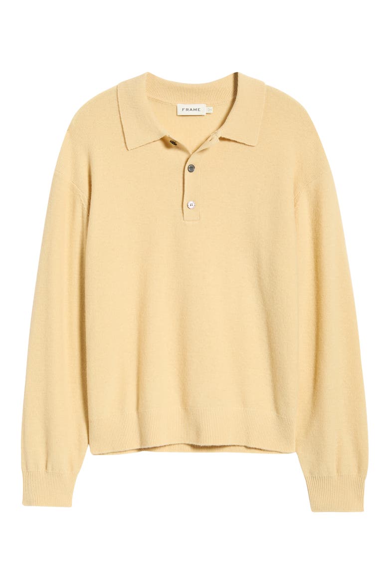 Boiled Wool Polo Sweater, Alternate, color, OLD YELLOW