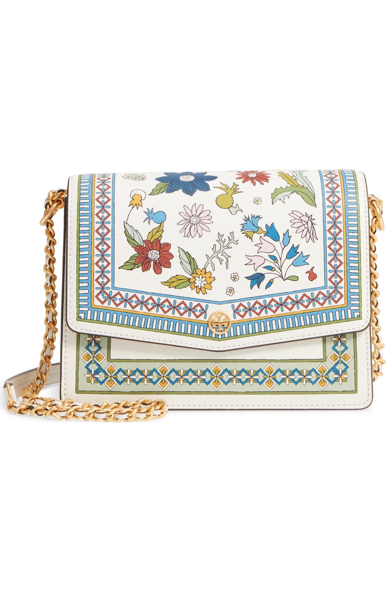 Tory Burch Robinson Floral Print Shoulder Bag, Main, color,