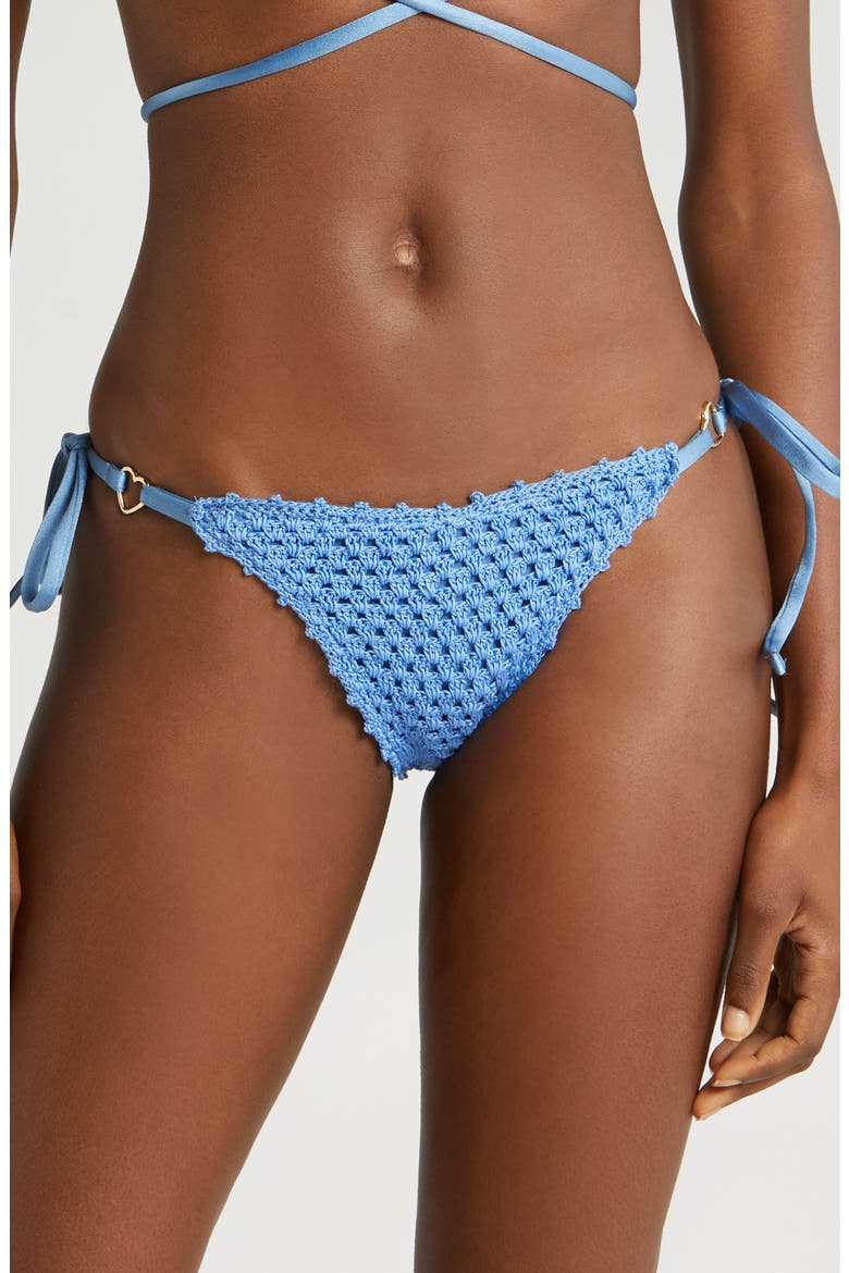 Vera Crochet Bikini Bottoms, Main, color, BLUE